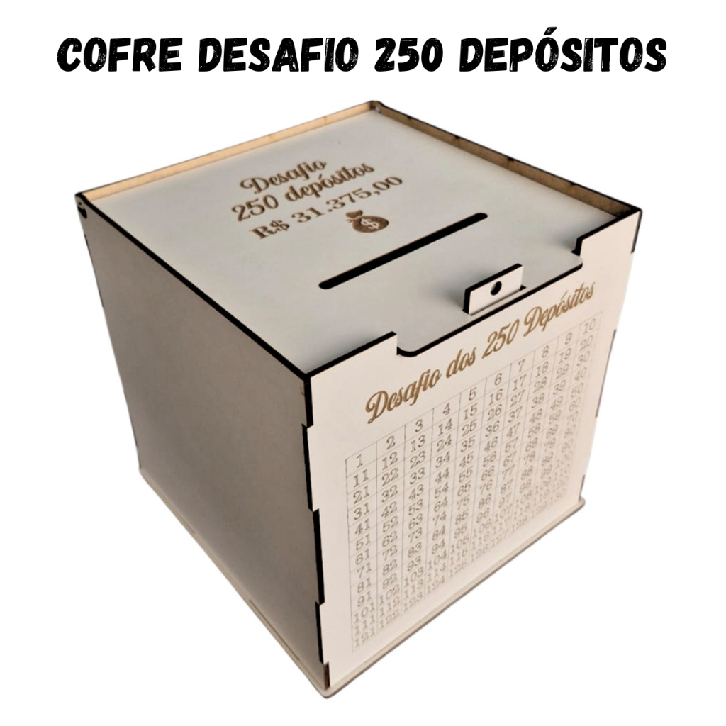 Desafio 250 Depósitos Cofre Cofrinho Casal Viajem Poupar Dinheiro