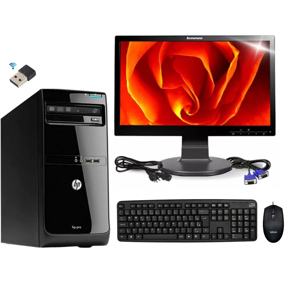 【2台】Hp・Core i3-7世代・8GB・500GB・DVDRW・Win10 Computador Completo HP Core i3 de 2ª Geração 8gb ram 500gb Sata