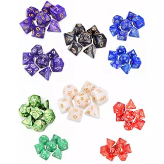 Jogo 7 Dados Conjunto Dungeons And Dragons D&D Poliédricos D4 D6 D8 D10 D10% D12 D20 Para RPG D Mesa Tabuleiro Perolados em Oferta na Shopee
