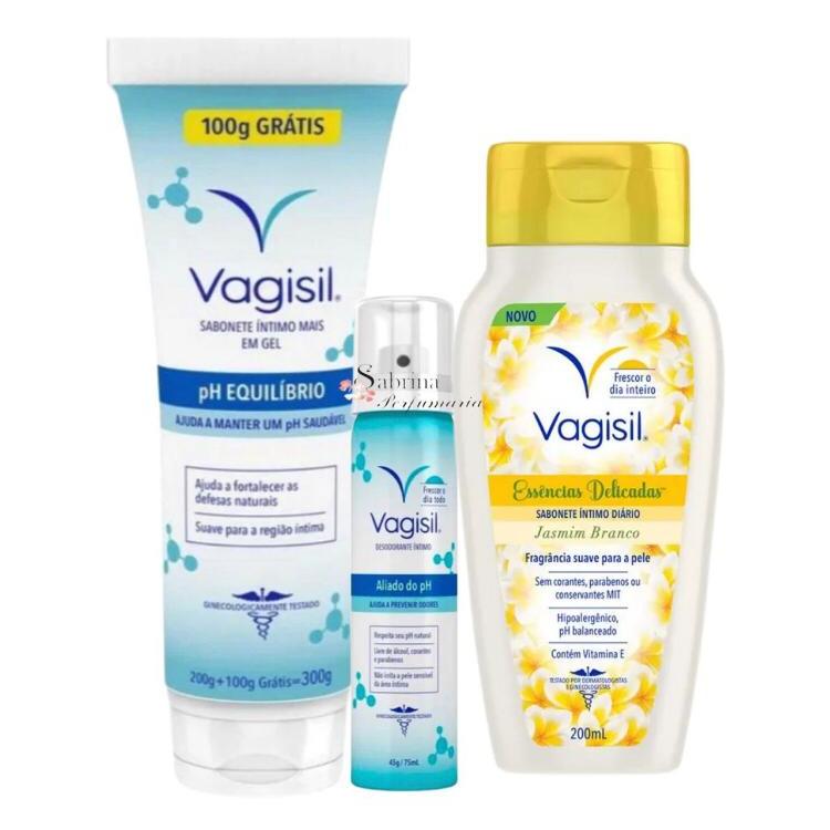Kit Vagisil PH Equilibrio Sabonete Intimo 300ml + Desodorante 45g /75ml ...