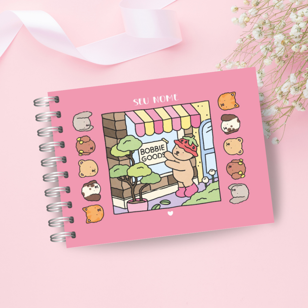 Livro Bobbie Goods para Colorir A5 - 50 folhas grossas e Capa dura - Personalizado com nome