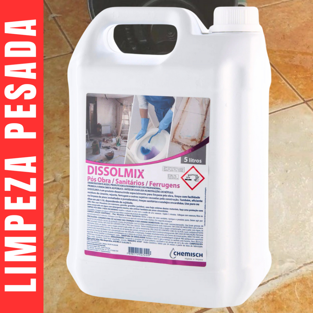 LIMPA PISO DISSOLMIX PREMIUM 5L POS OBRA LIMPEZA PESADA ENVIO IMEDIATO