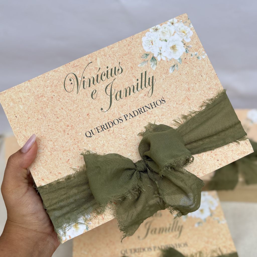 Caixa MDF CRUA Casamento Personalizada Padrinhos | simples, bonito, barato