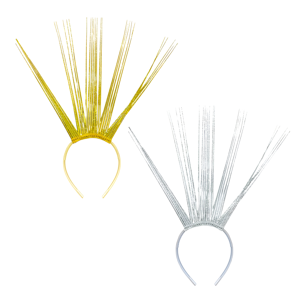 Tiara de Luxo Fitas Metalizada Metalóide Adereço Arco Festa Fantasia Carnaval