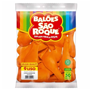 Balão Bexiga Nº 9 Polegadas Laranja Mandarim - 50 Unidades - Festa Infantil - Aniversário