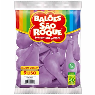 Balão Bexiga Nº 9 Polegadas Lilás Baby - 50 Unidades - Guirlanda - Decoração - Aniversário