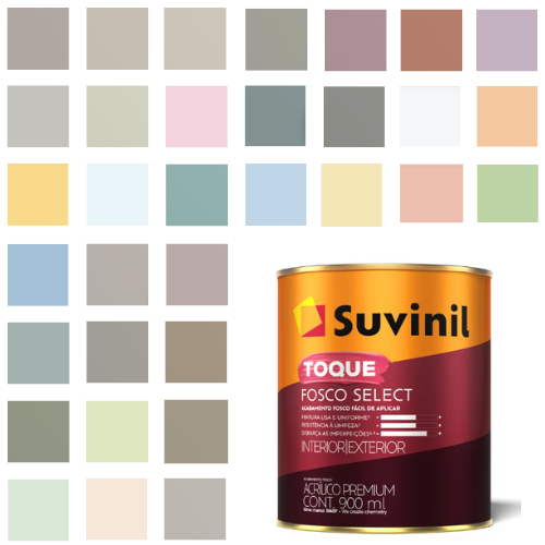 Suvinil Toque Fosco Select 0,8Lt - Escolha sua cor -