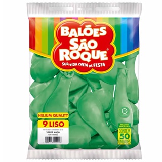 Balão Bexiga Nº 9 Polegadas Verde Maçã - 50 Unidades - Festa Infantil - Decoração - Aniversário