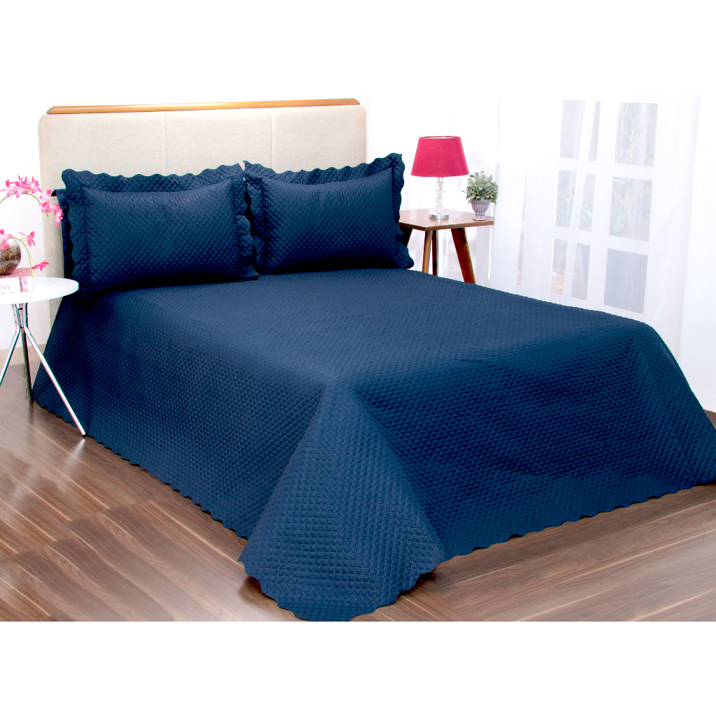 Cobre Leito Classic Queen Avulso Azul | Shopee Brasil