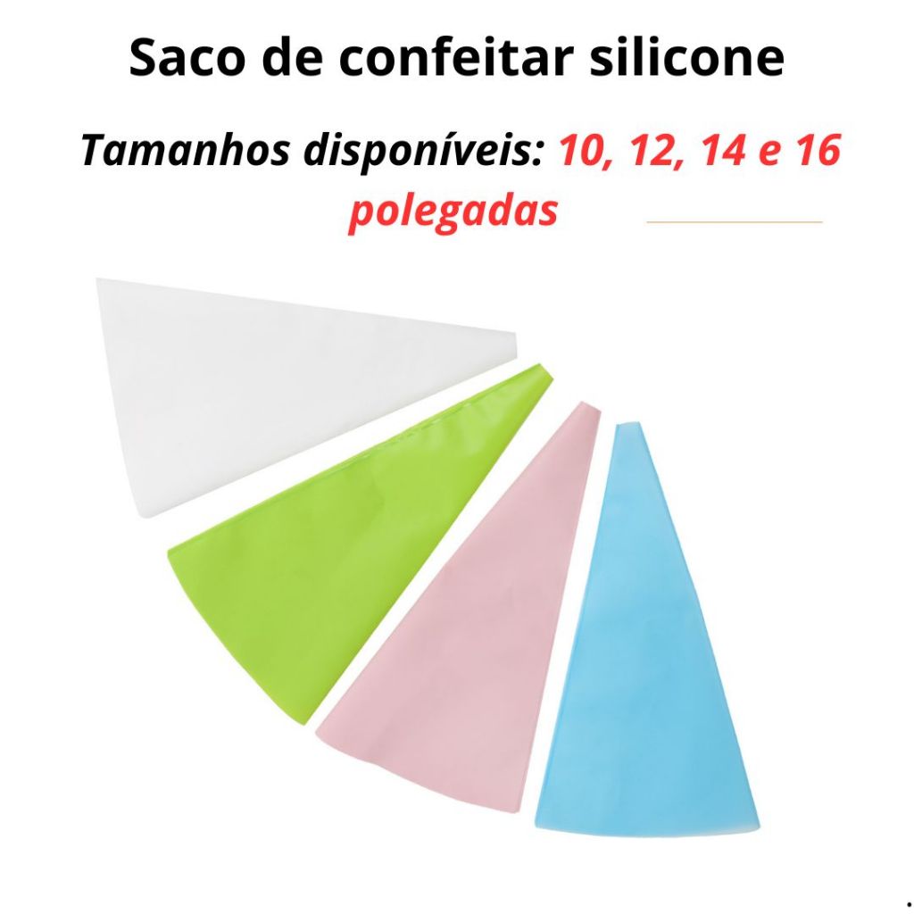 Saco para Confeitar de Silicone Reutilizável Confeitaria Con
