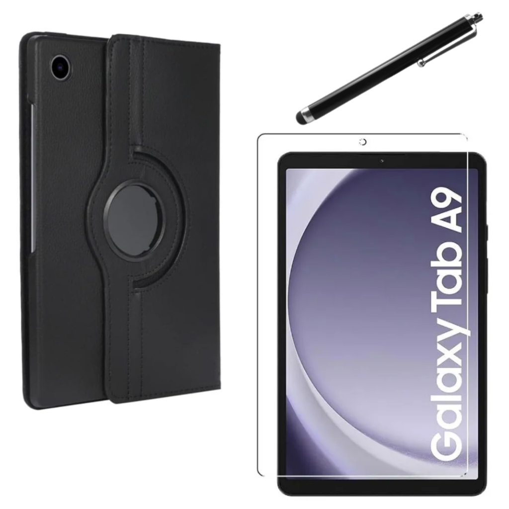 Kit Completo Capa Giratória + Película + Caneta Para Galaxy Tab A9+/A9 Plus "11" X210 X216