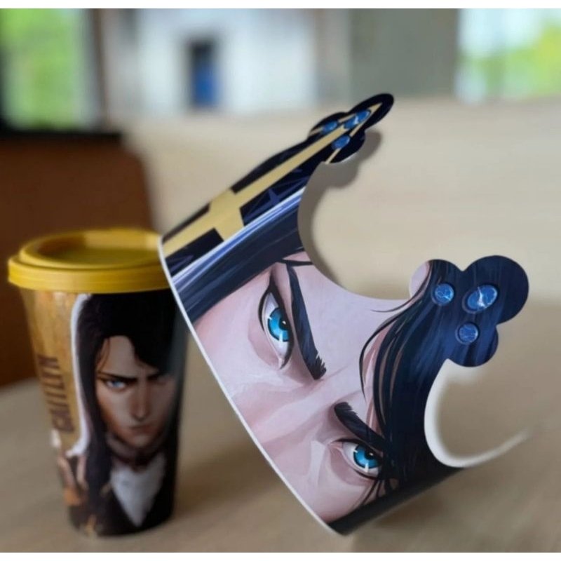 Copo Arcane Caitlyn + Coroa tiara oficial Burguer King League of Legends Netflix