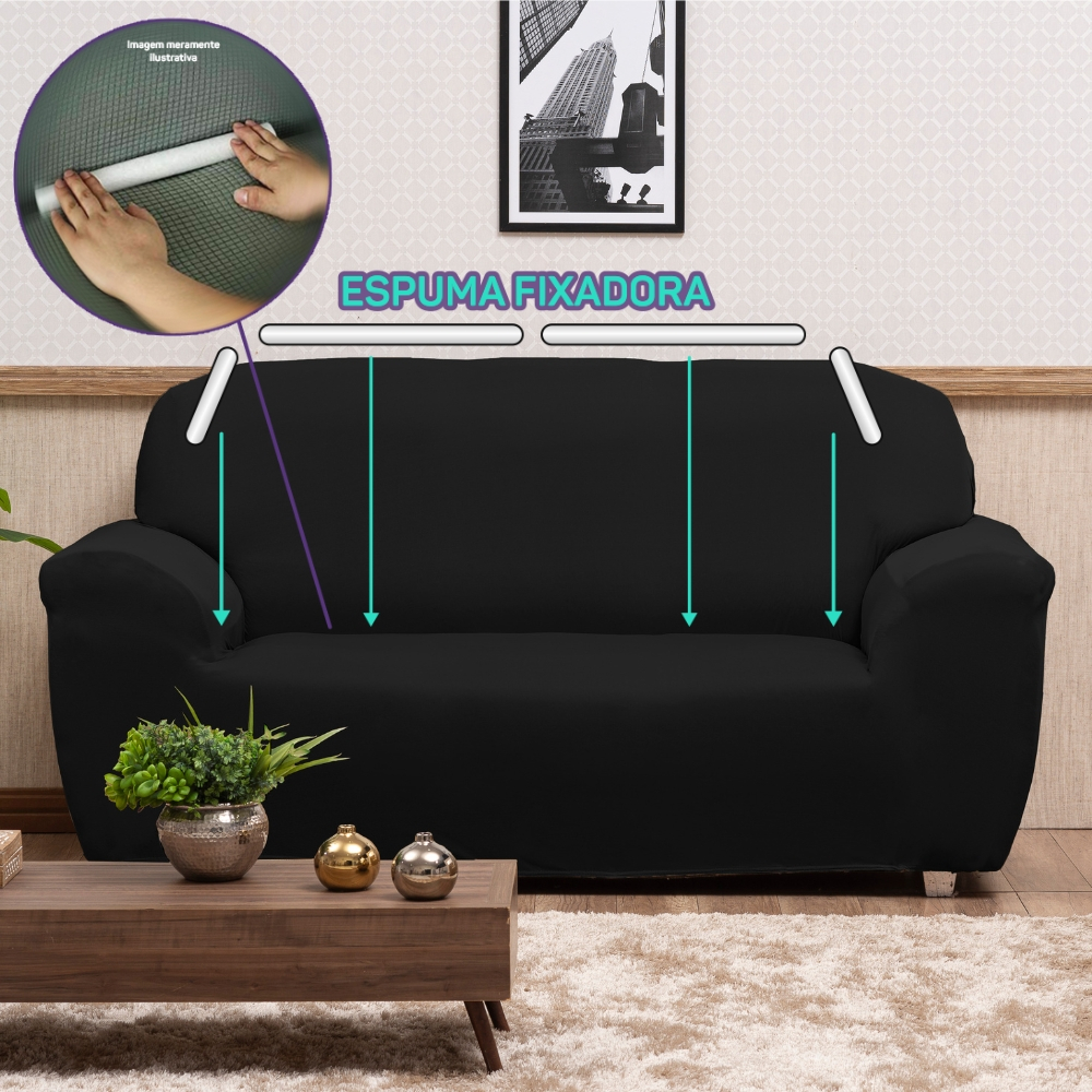 Imagem do produto Capa De Sofá Lisa Coladinha 2 ou 3 Lugares / Capa de 4 Lugares Malha 2