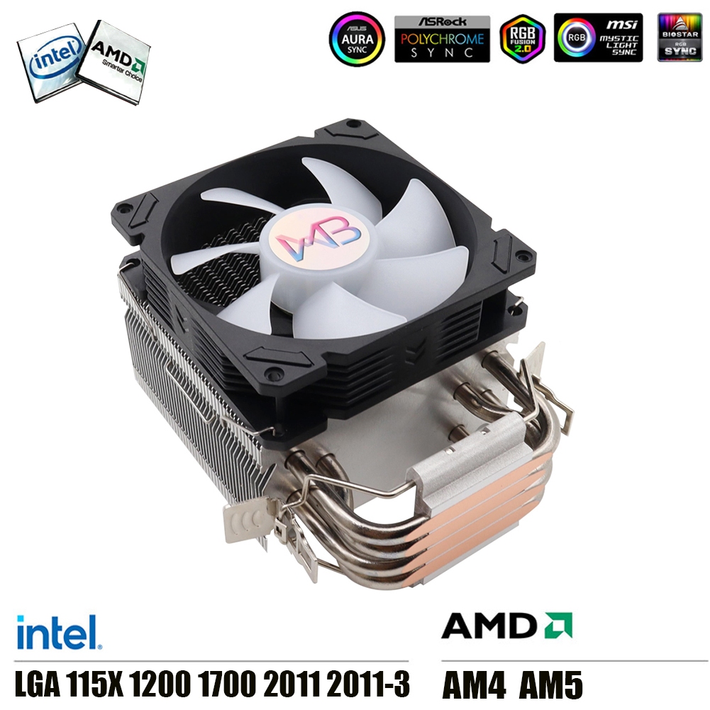 Wovibo Cpu Cooler Ventilador Argb Rgb Intel 1155 115x 1200 1700