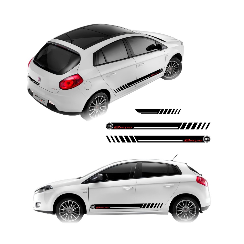 Kit De Faixas Laterais Fiat Bravo Kit Adesivos Acessórios