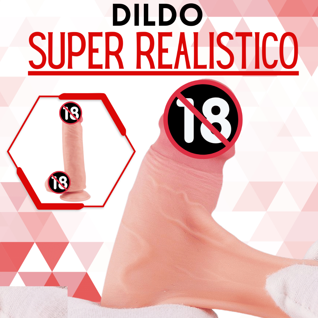 Penis Dildo Super Realístico Dupla Camada Ventosa Textura