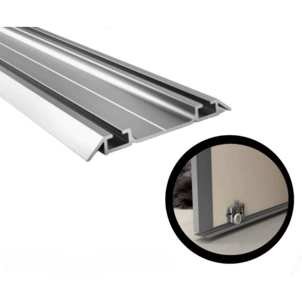 Trilho Para Porta de Correr Inferior Duplo Guarda Roupa Armários Resistente