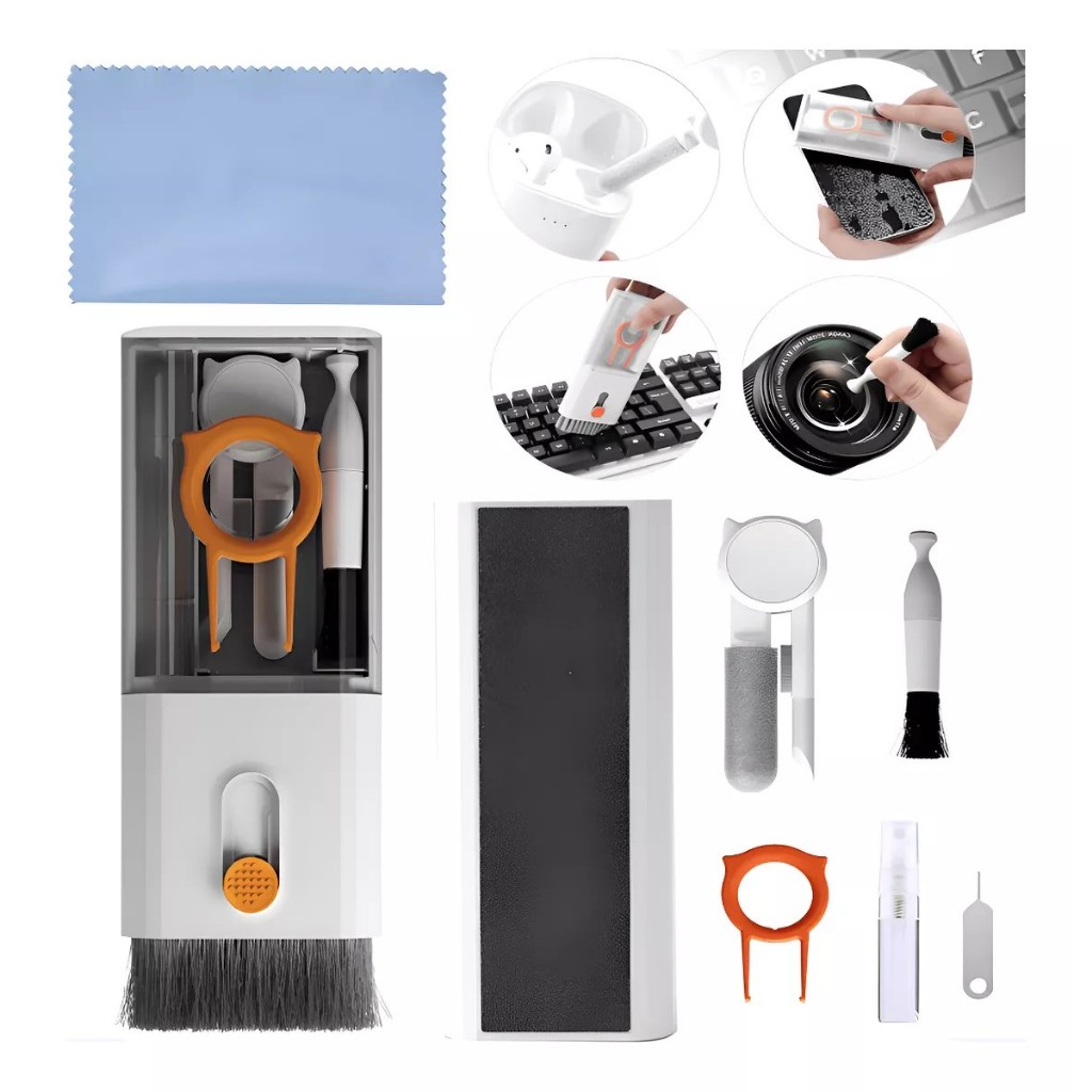 Kit Limpeza Notebook Celular Teclado Fone Pc Escova 10 Em 1