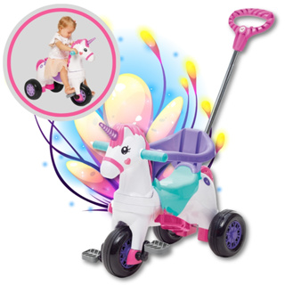 Triciclo Infantil Menina Unicornio Com Empurrador Fantasy Rosa Calesita Shopee Brasil