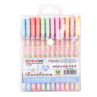 Kit 12 peças Caneta Esferográfica Em Gel Arco Íris