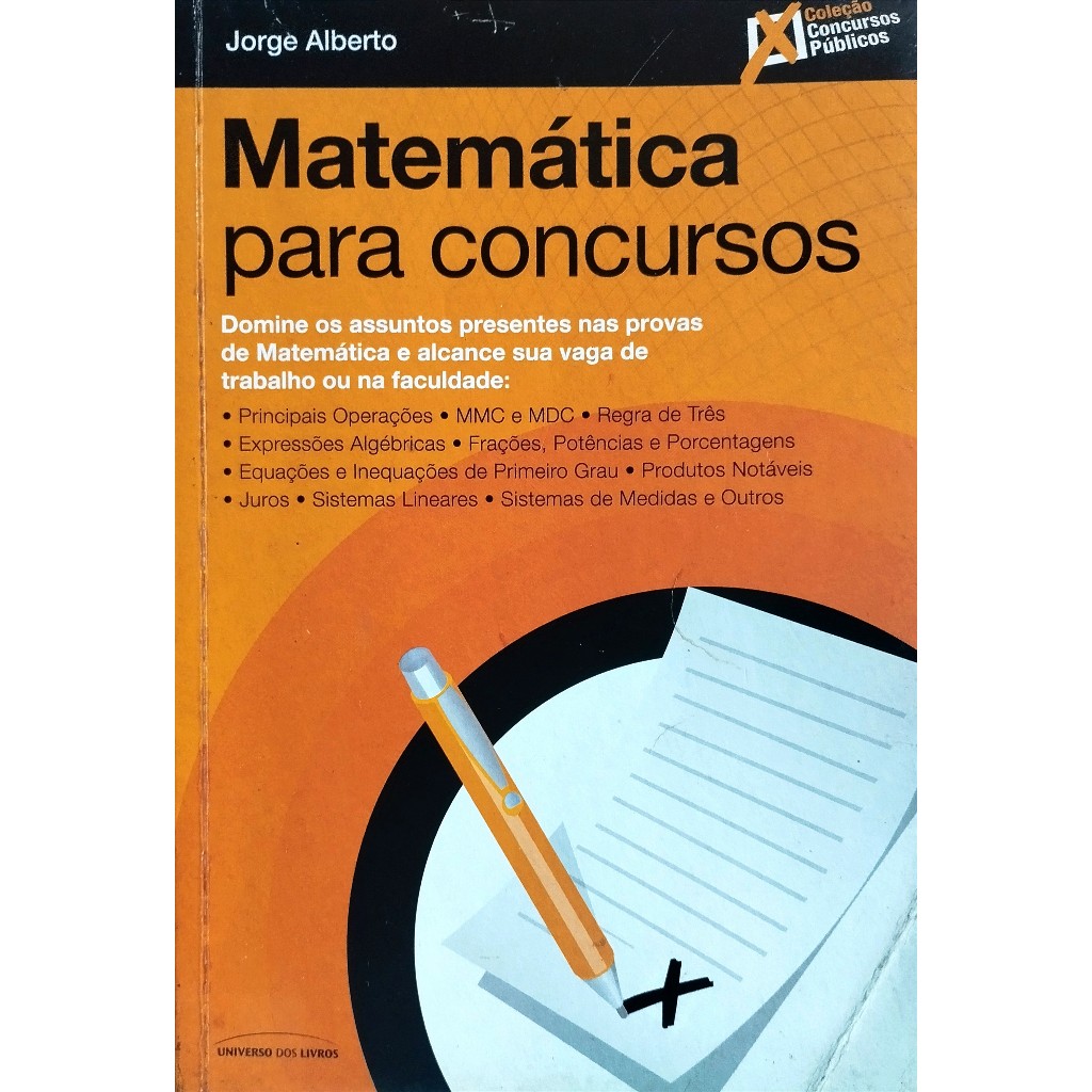 Livro: Matemática Para Concursos - Jorge Alberto | Shopee Brasil
