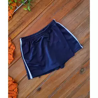 Schort saia helanca escolar marinho com listra branca. Infantil, juvenil e adulto.