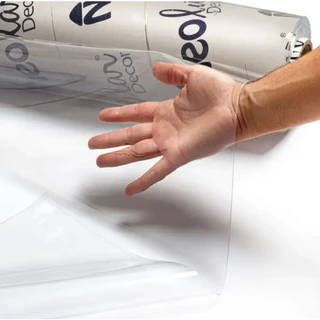 2m X 1,40m Plástico Cristal Transparente DOBRADO - Toalha de mesa Impermeável, Proteção Móveis, Confecção Bolsas