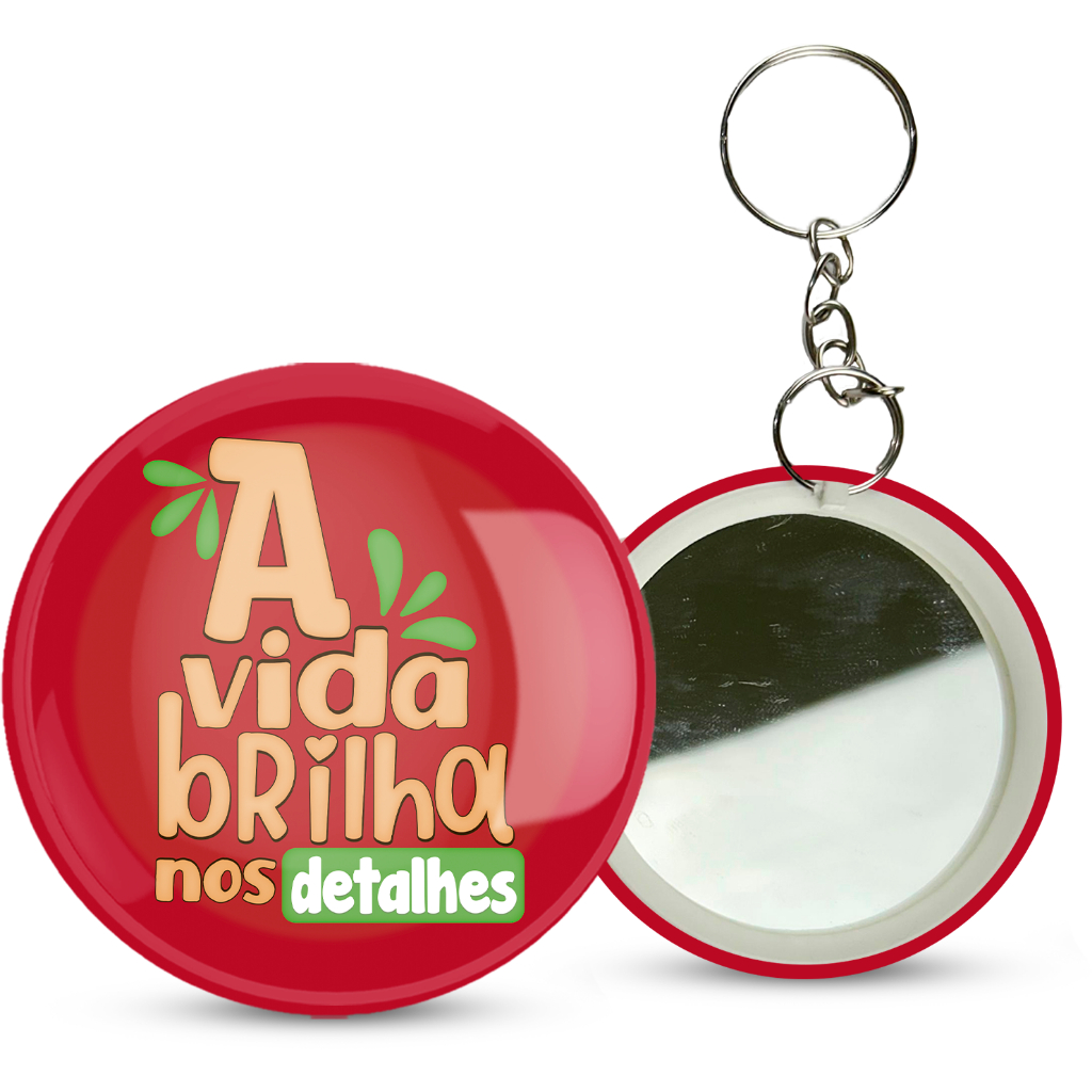 Botton Boton Chaveiro Espelho Personalizado 100uni 5,5cm