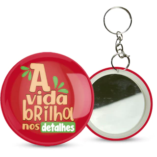Botton Boton Chaveiro Espelho Personalizado 100uni 5,5cm