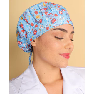 TOUCA CIRURGICA GORRO ENFERMAGEM VETERINARIA DENTISTA CULINARIA COM TIRAS E ELASTICO