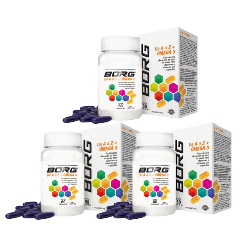 Kit 3 Borg Az Com ômega 3 - 1000mg Com 60 Cápsulas | Shopee Brasil