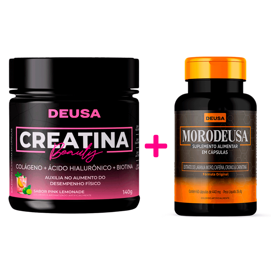 Kit Creatina Beauty Deusa 140g (creatina rosa) e MoroDeusa 60 Cápsulas ...