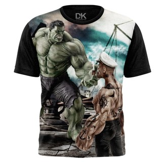 Camisa Camiseta Hulk Vs Versus Marinheiro Popeye Espinafre Estampa Exclusiva Personalizada