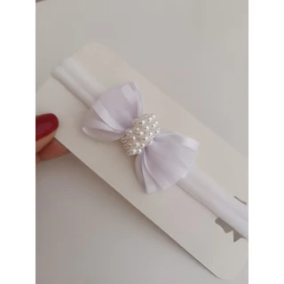 laço bordado em perolas faixa de cabelo bebe, laço organza, laço vermelho unid