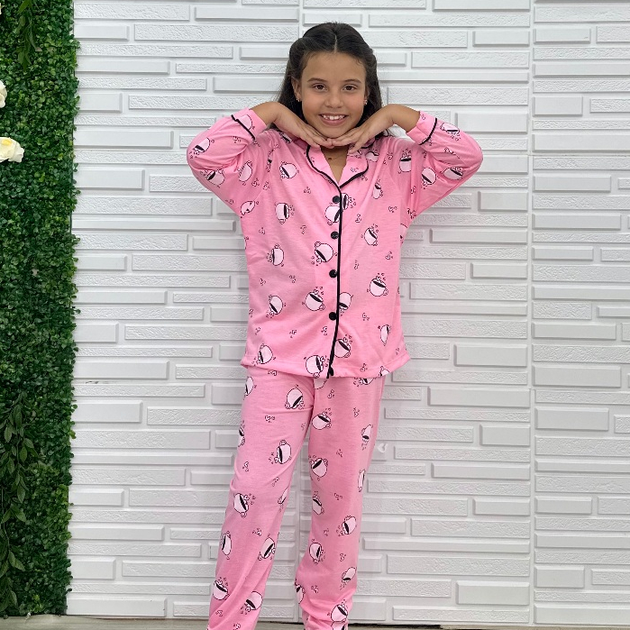 Pijama Longo INFANTIL Blogueirinha Americano Inverno Diversas Estampas | Shopee Brasil