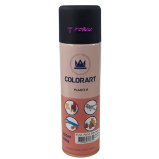 Tinta Spray Preto Fosco Para Plástico Plasti-k Colorart 300ml