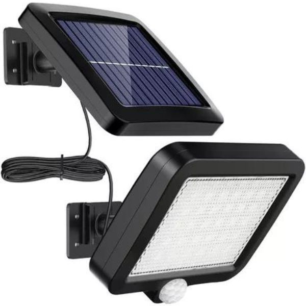 3 Kit Luminária Solar de Parede 120 Cob 24W Sensor Presença Com 3 Funções Separado