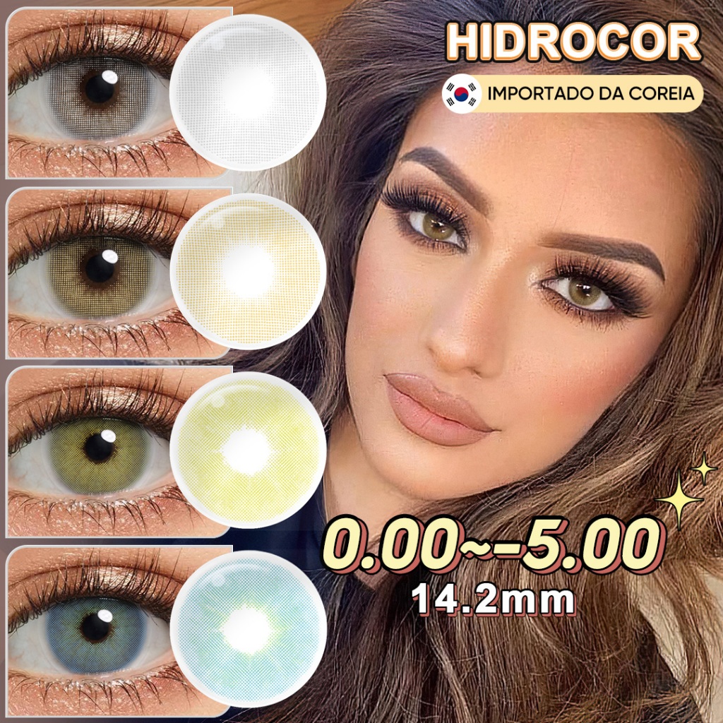 Freshgo Lentes De Contato Coloridas Com Grau Mel Ocre Natural Sem Borda ...