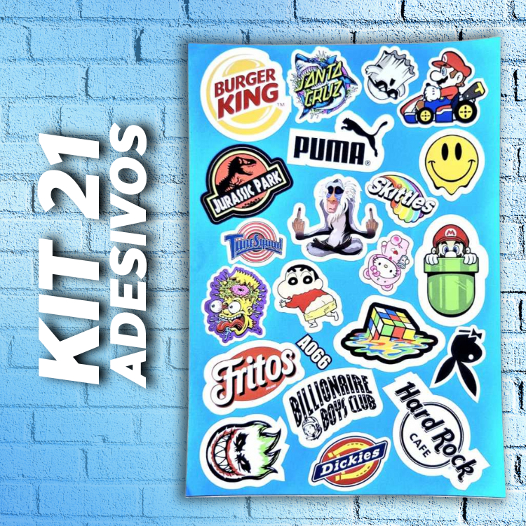 Kit De Cartela Com 21 Adesivos Em Altíssima Resolução, Para ...