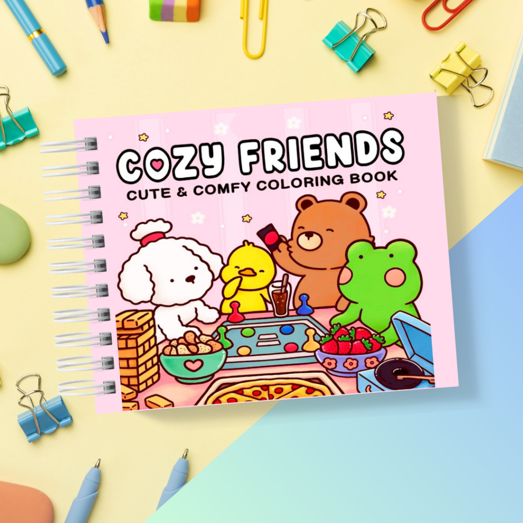 Livro de Colorir Cozy Friends - CAPA DURA