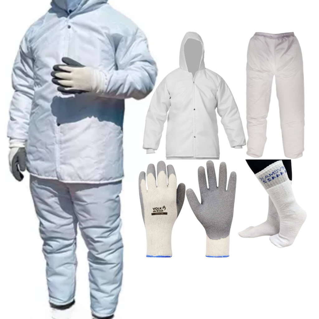 Conjunto Térmico Roupa Câmara Fria Japona Jaqueta Calça Luva