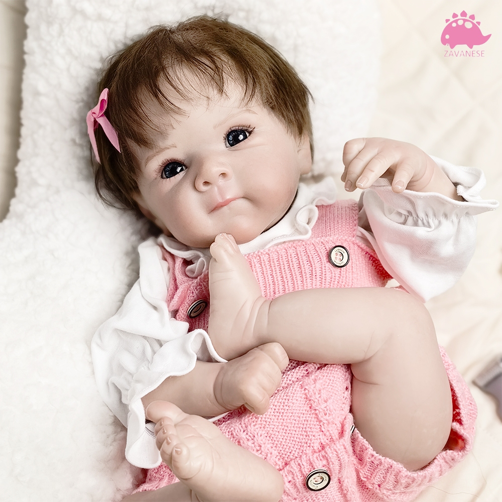 Whole Body Silicone Viny Pascle Bebe Reborn Girl Boy Rooted Hair  Lifelike Realistic Reborn Doll Toy For Children 50cm