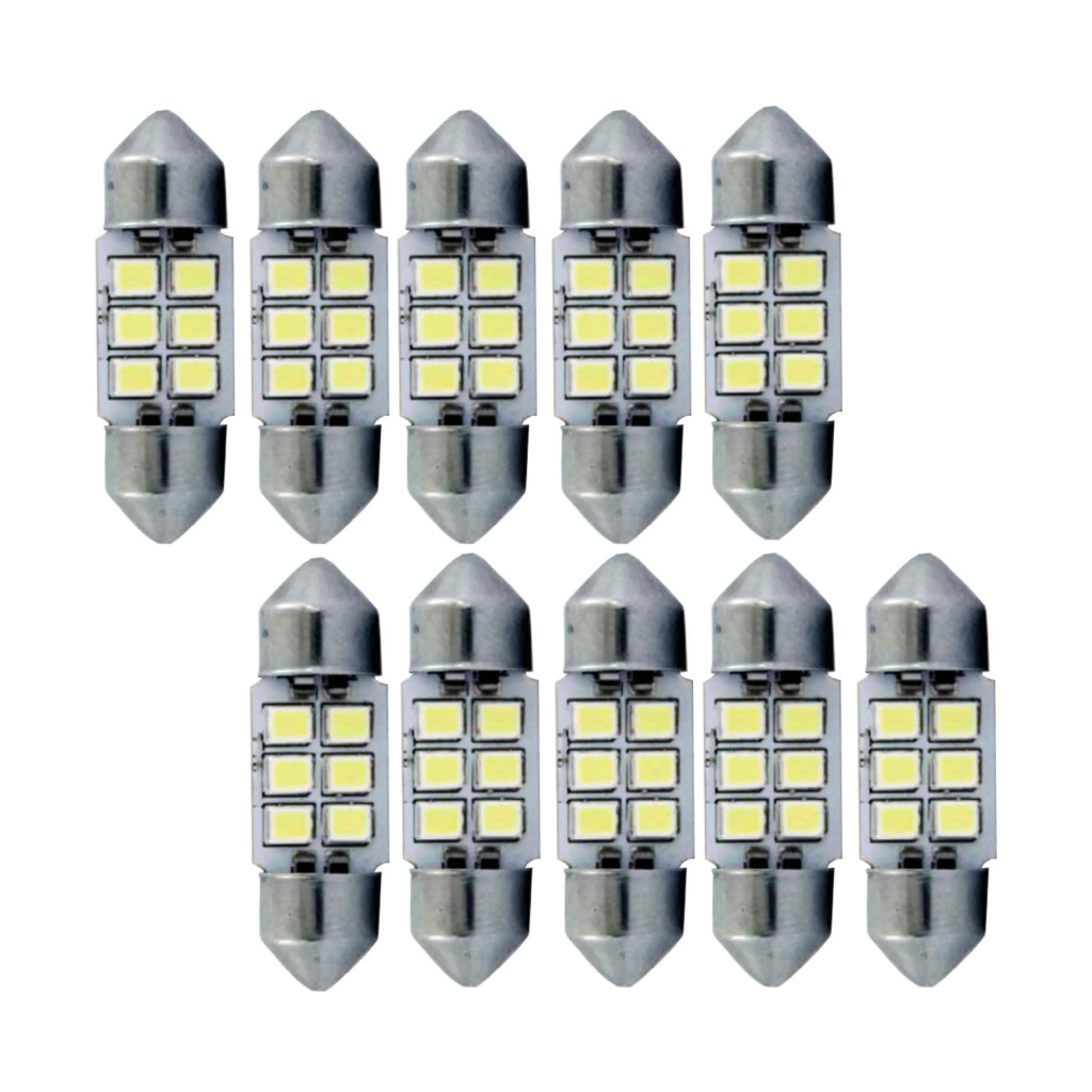 10 Lampadas Led Torpedo 36mm 24v Branco | Shopee Brasil