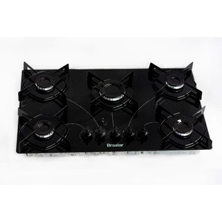 Cooktop 5 Bocas Braslar Pop a Gás Acendimento Automático Preto Bivolt