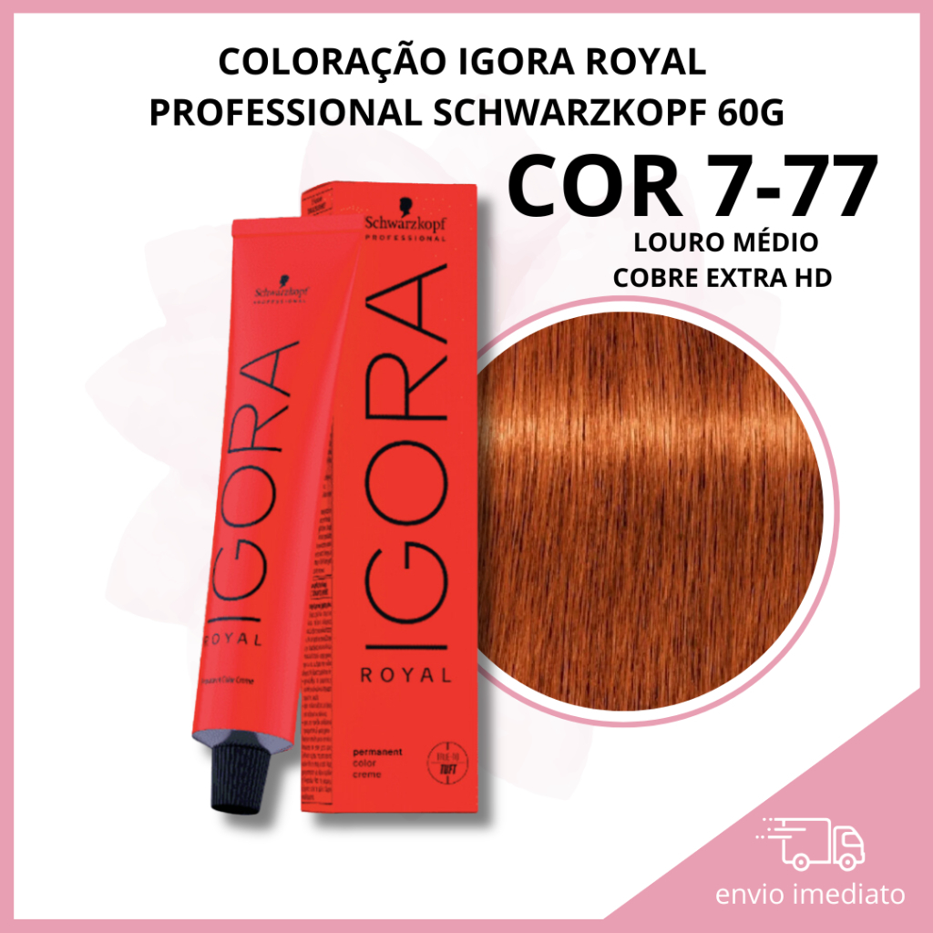 COLORAÇÃO IGORA ROYAL 777 LOURO MÉDIO COBRE EXTRA HD SCHWARZKOPF Shopee Brasil
