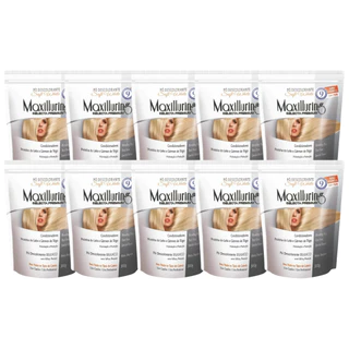 Kit 10 Pó Descolorante Branco Profissional Soft White 9 Tons Efeito Rápido Maxilluring Pouch 300g