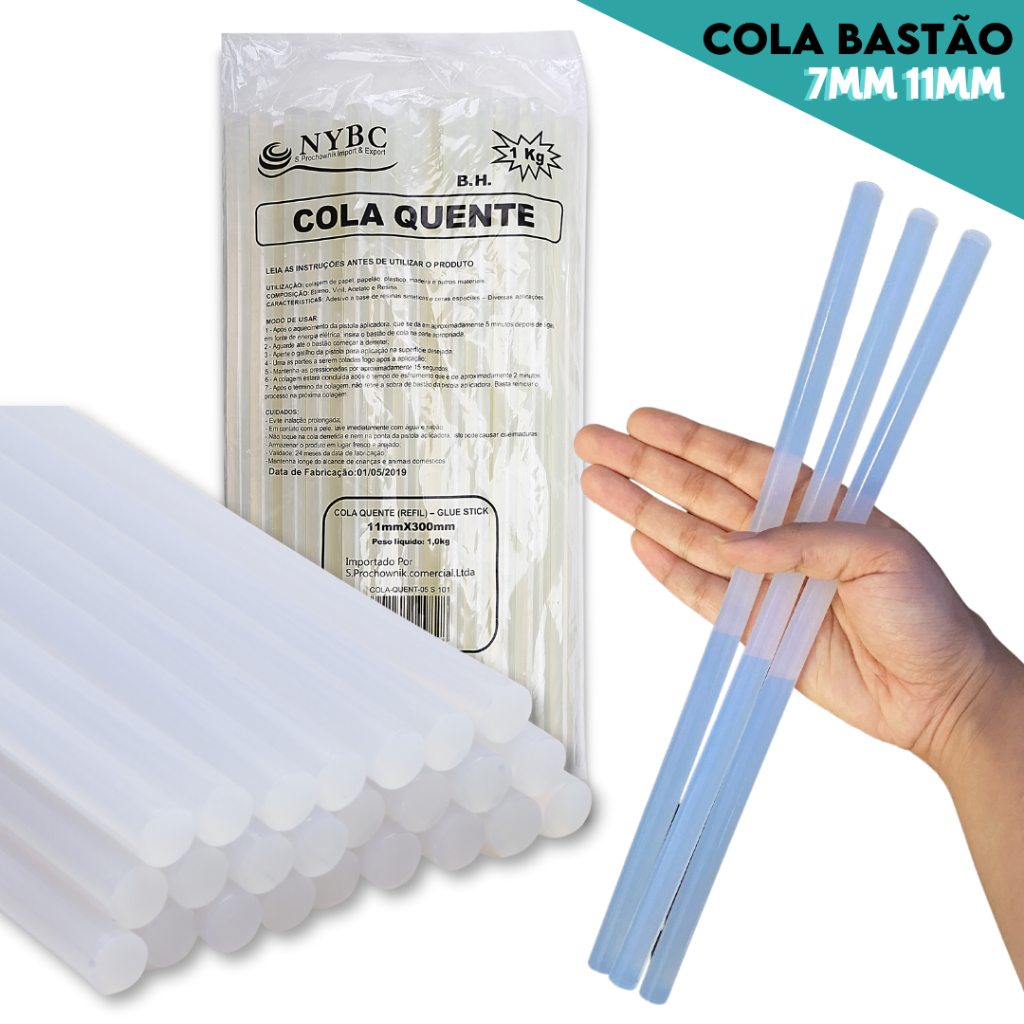 Bastão Cola Quente Transparente em Pacote com 1Kg - CH