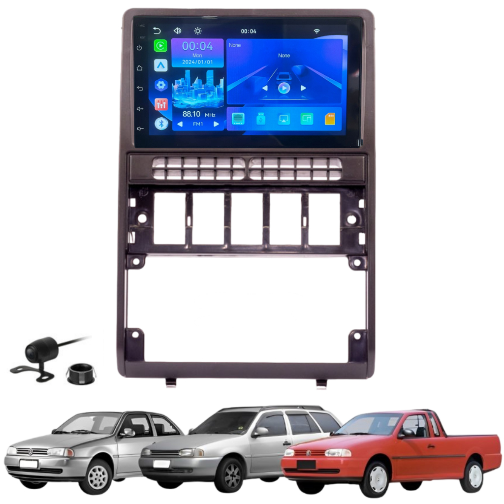 Central Multimidia Mp5 Gol G2 Android Auto Carplay Sem Fio Moldura E ...