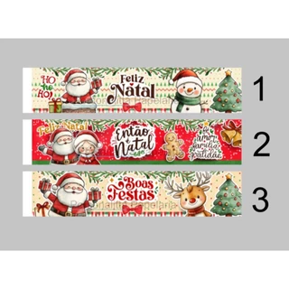 Rótulo - Cinta de Natal para Mini Panetone Decoração (SEM MINI PANETONE)