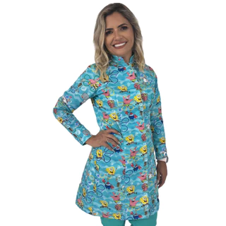 Jaleco Gabardine Pediatria Enfermagem - Turma do Mickey